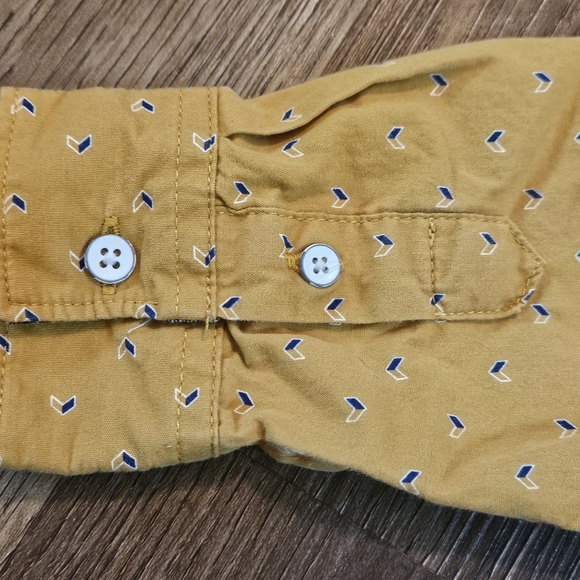 3T Boy PD & C Peached Poplin Button Up Yellow w Print - Picture 8 of 11